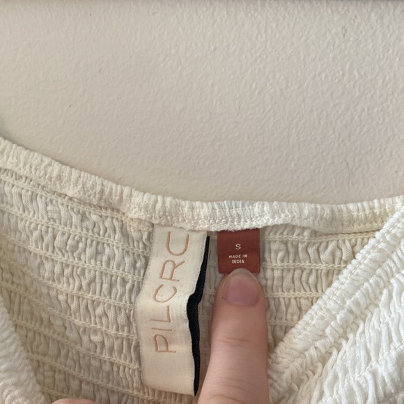 Anthropologie Pilcro off the shoulder cropped ruched top size small - Picture 2 of 3